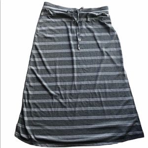 Seven7 Striped Grey Stretchy Jersey Maxi Skirt - Sz XL